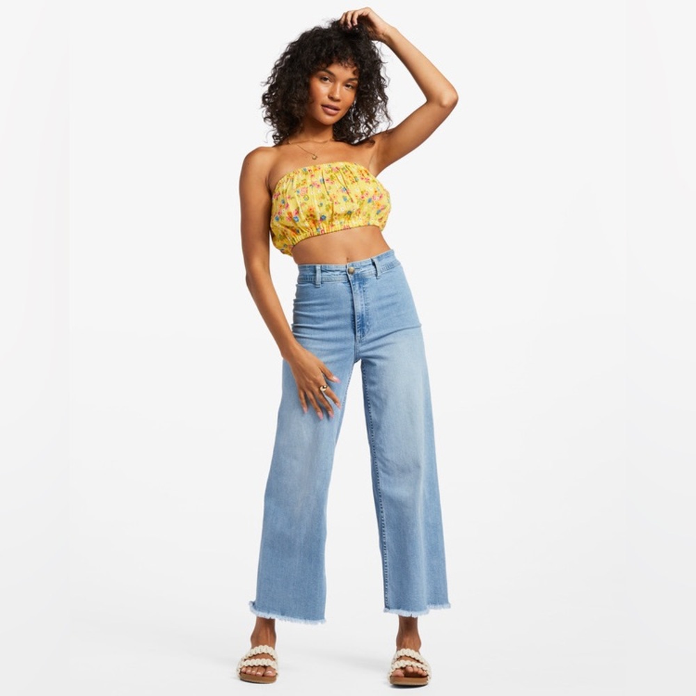 Billabong Floral Sun Catcher Tube Top, Size L, NWT, Beach Summer